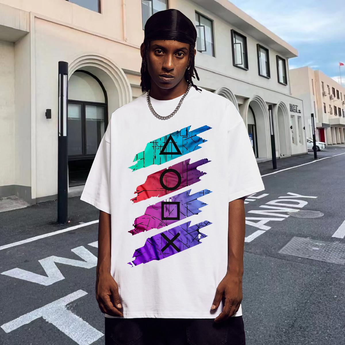 2024 T shirt Skull High Street Hip Hop Tshirts Cotton Breathable Short Sleeve High Quality