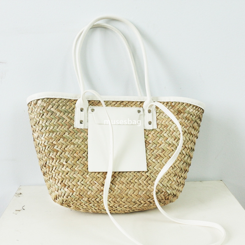 Designer Straw Diagonal Cross Woven Handbag Large Capacity Women Retro Beach High Quality Mini Handheld Shopping Bag 4