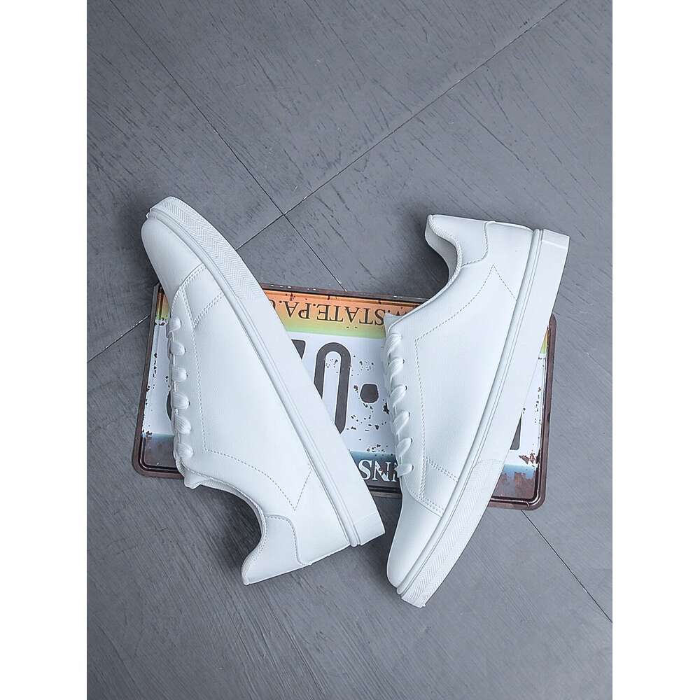 Ddmyoutdoor Detail Lace Up Front Skate Shoes Sporty White Non Slip Sneakers Men Business Shoes