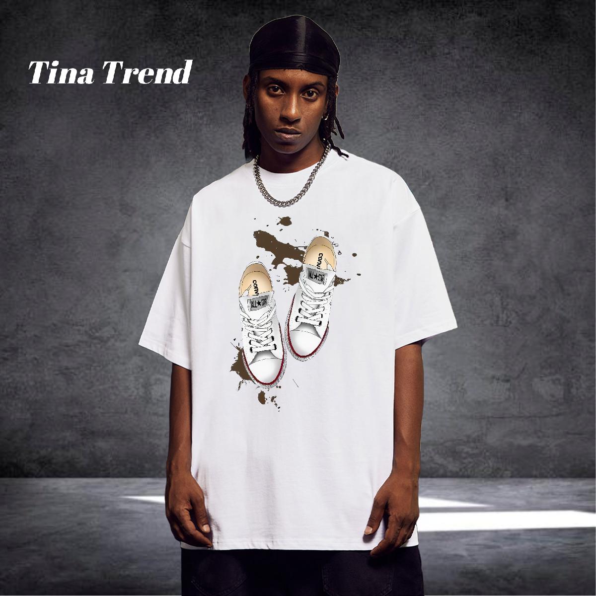 Factory Direct Mens T Shirts DIY Logo Men Clothes T-Shirt High Street Hip Hop Crew Neck Cotton Breathable Loose Fit Tees