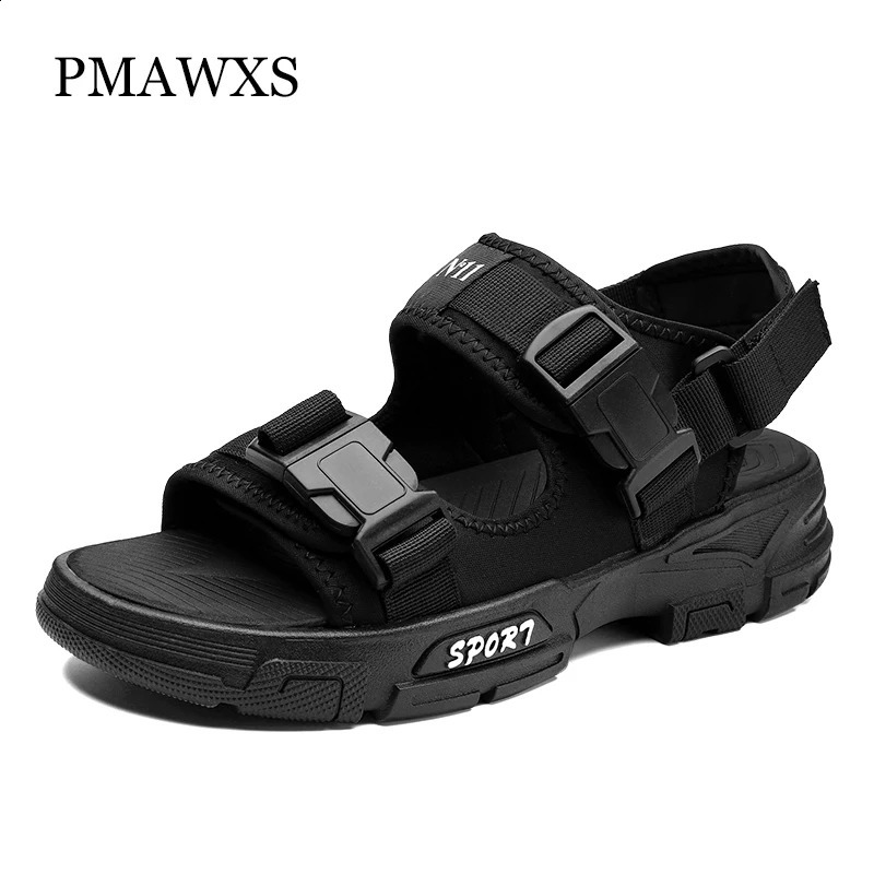 PMAWXS Removable Men Sandals Platform Thick Bottom Non-slip Slippers Outdoor Trend Ins Summer Mens Shoes Fast 240606