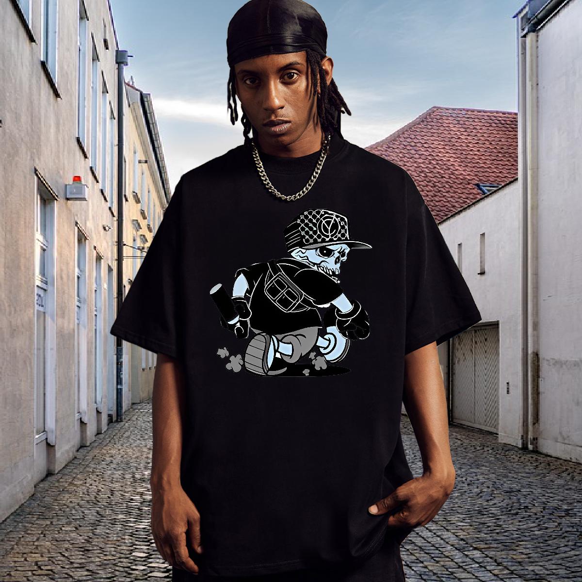 Classic Men Tshirts 180g Cotton High Street Hip Hop Mens T Shirts Skull Wholesale Tops Shirt