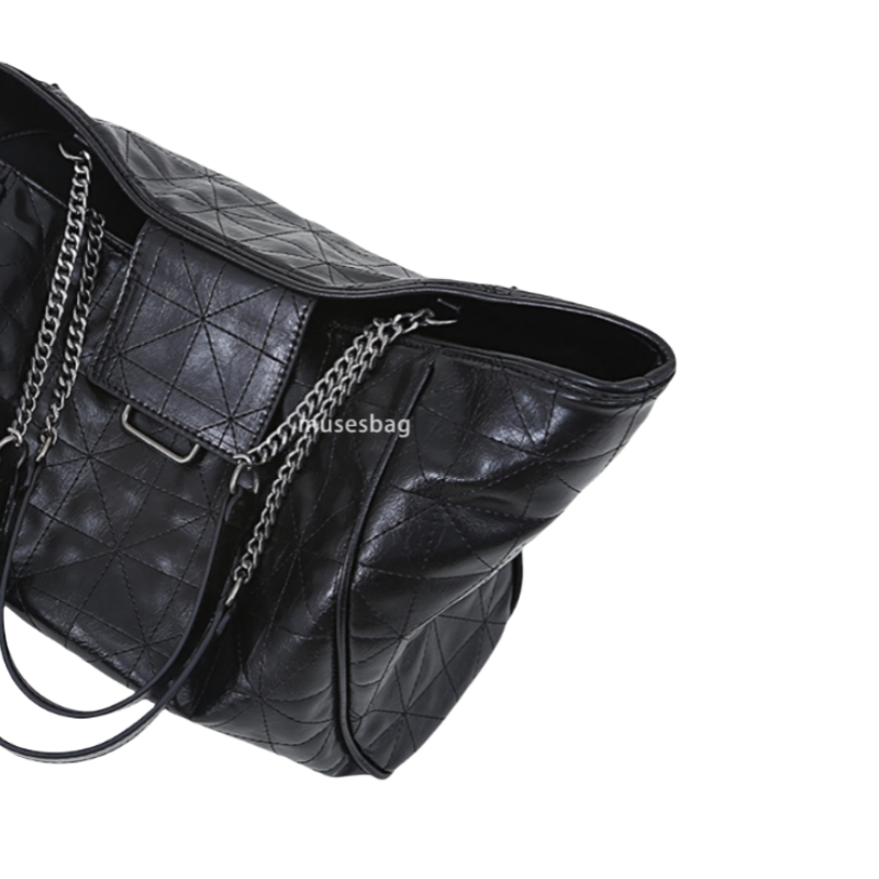 Designer Women's PU High Quality Fashion Vintage Chain High end Shoulder Bag Versatile Classic Multi functional Handheld Large Capacity Tote Bag