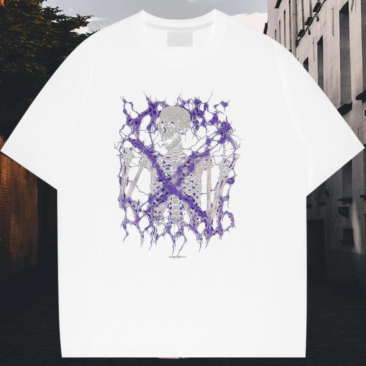 2024 T Shirt For Man Cotton Breathable Short Sleeve Street Casual Men Tees Anime Loose Top Tees