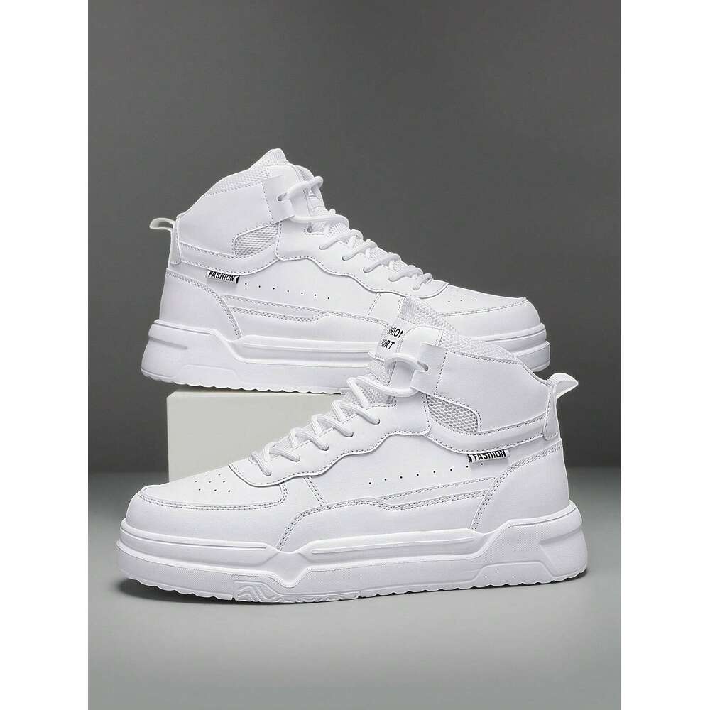 S And Men Women White High Top Thick Sole Skate Casual Sports Shoes Convenient All Match Comfortable Outdoor Couples Ddmysaturn