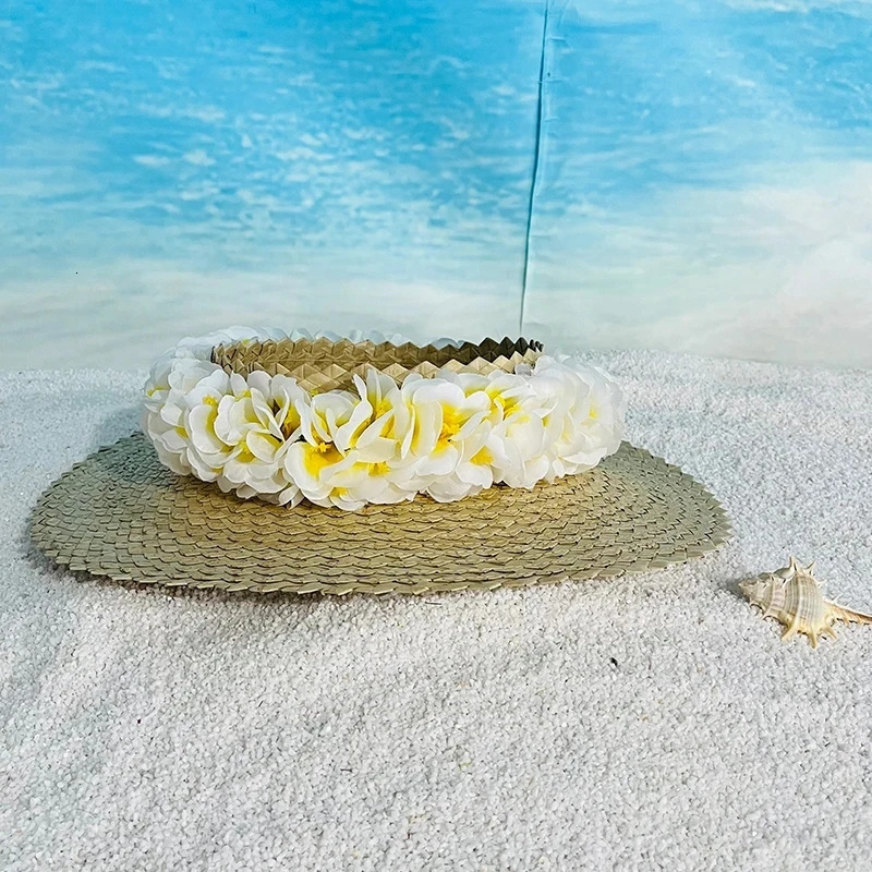 Fashion Straw Hat Sun Cap Summer Beach Crownless for Women Hats Hawaii Visors 240603