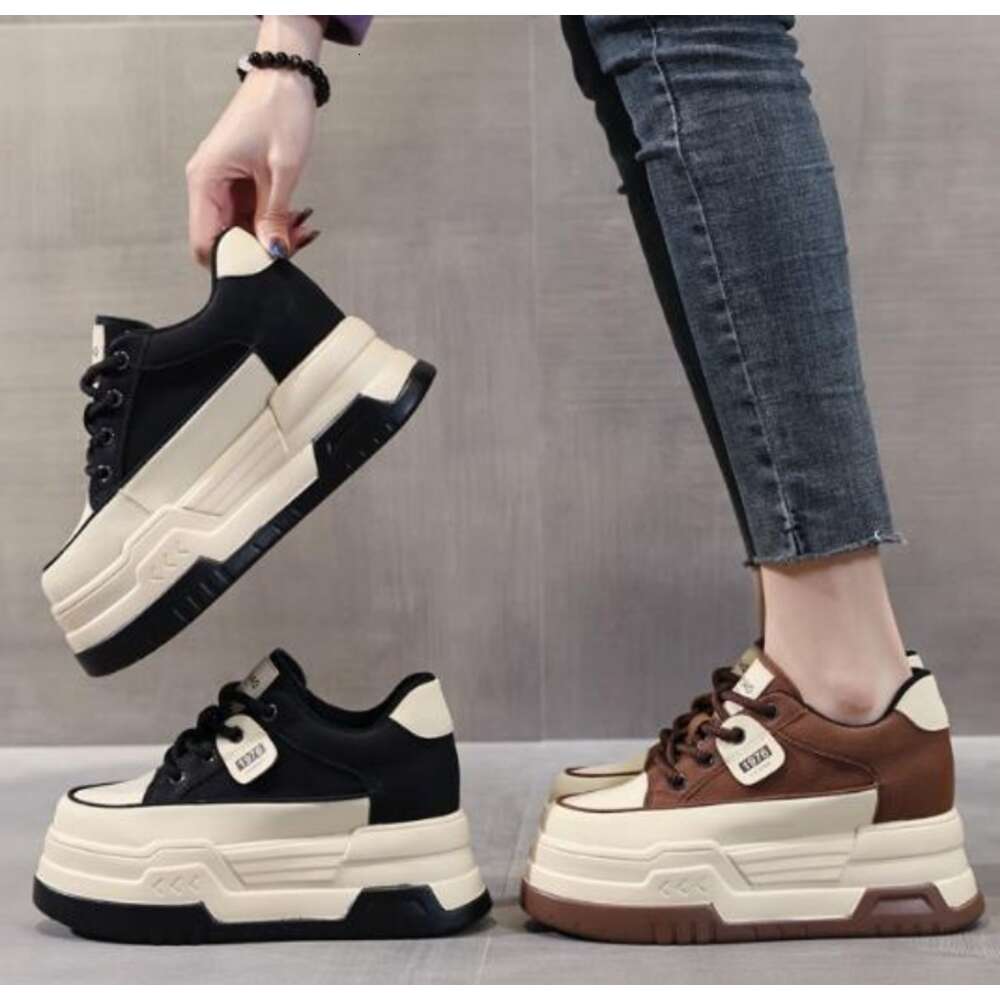 Ddmysports Cm Cow Genuine Leather Women Vulcanized Platform Wedge Skate Boarding Igh Brand Eels Casual Stable Sneaker Shoes OUTDOOR