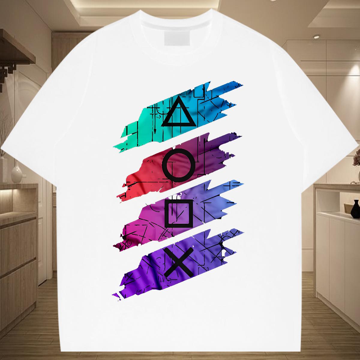 Stylist T-Shirts Custom Print Plus Size Street Casual Men Tshirts Cotton Breathable Popular