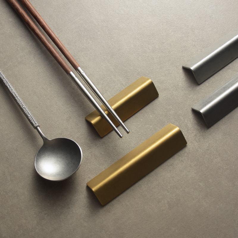 Stainless Steel Chopstick Rest Groove Mirror Fork Holder Cutlery Rest Chinese Style Dinner Spoon Stand Rack Dining Room Supplies J250