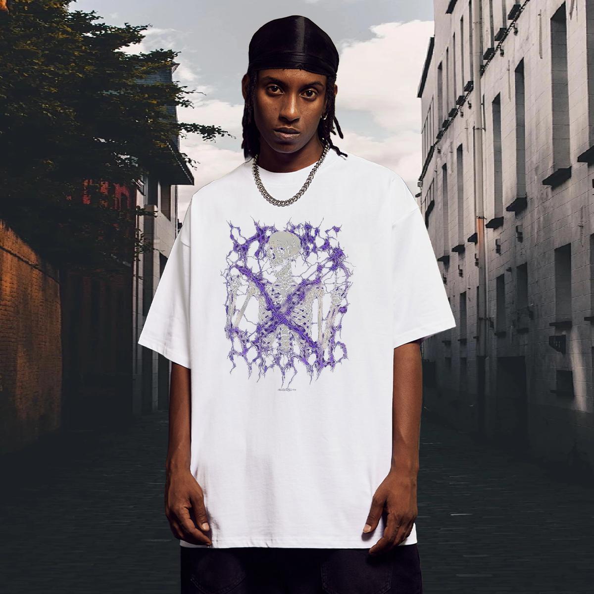 2024 T Shirt For Man Cotton Breathable Short Sleeve Street Casual Men Tees Anime Loose Top Tees