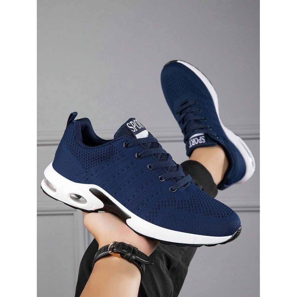 S Sports Men Shoes Breathable Comfortable Walking Shoes With Shock Absorbing Air Cushion Fashionable Lace Up Sneakers Ddmycat