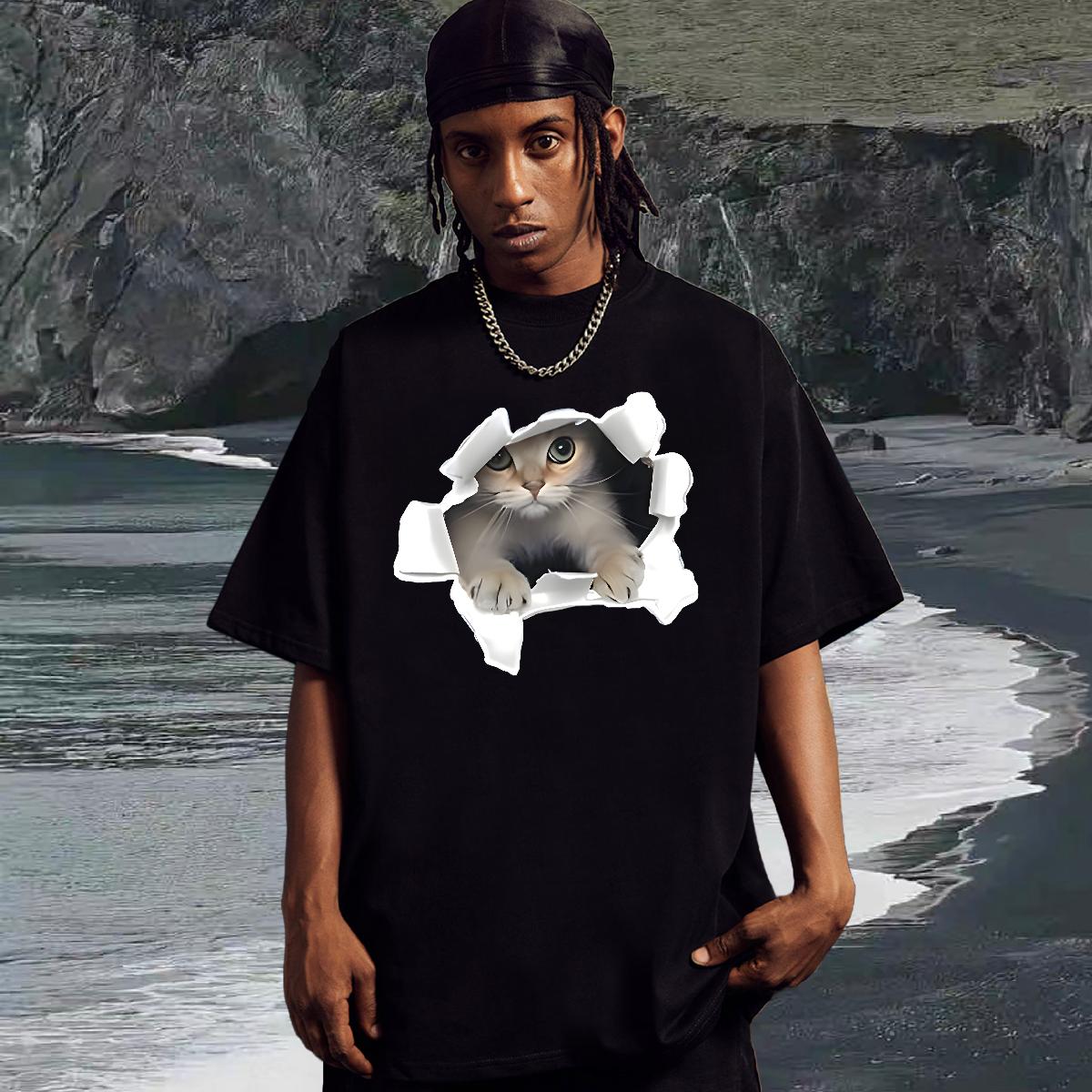 Cool Design Men Tops Tees 180g Cotton Beach T Shirts Men Oversized Fashion Top Tees