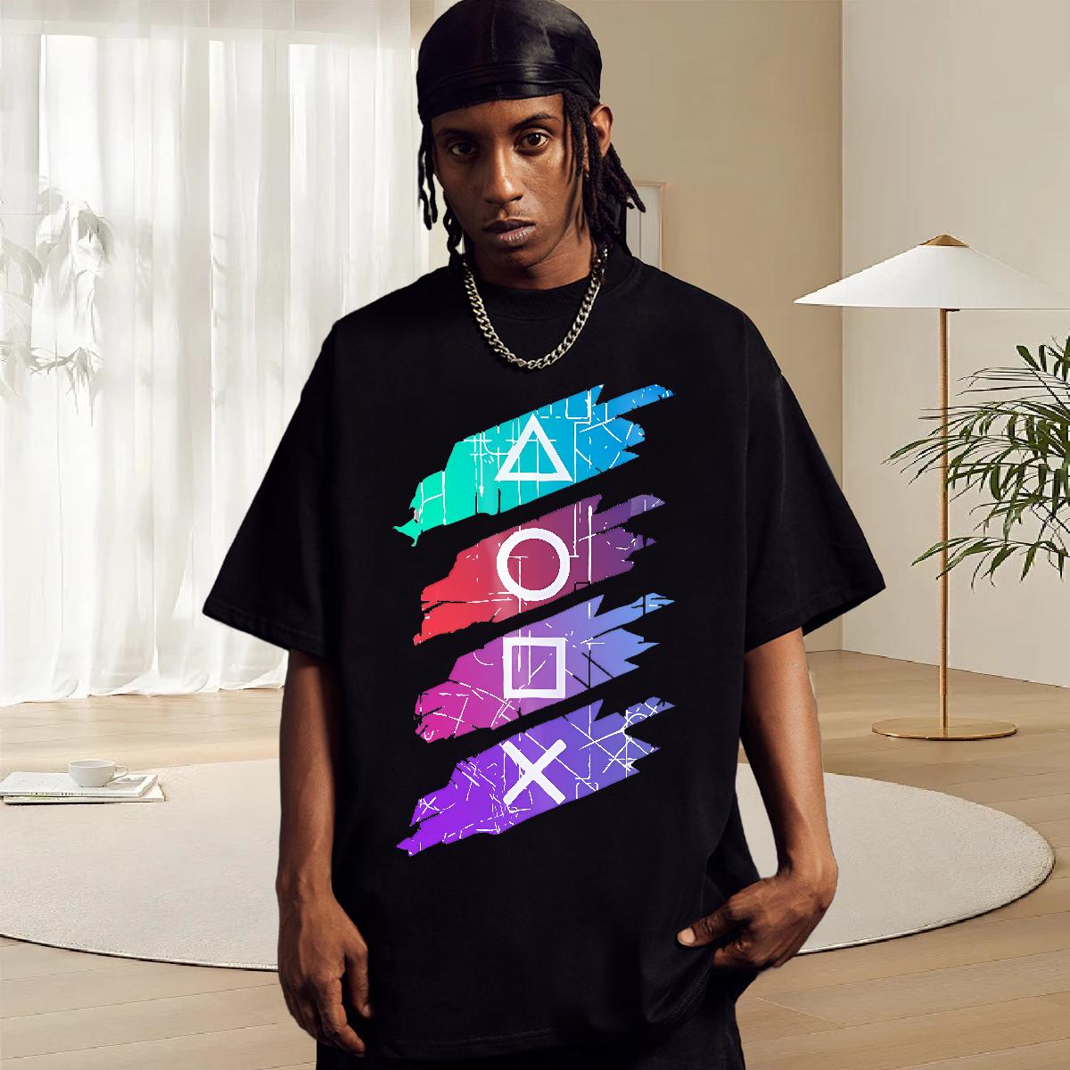 Loose Men Clothes T-Shirt Breathable Short Sleeve Anime Printing Street T-Shirts Cartoon Printing S-3XL 2024 Designer Tops
