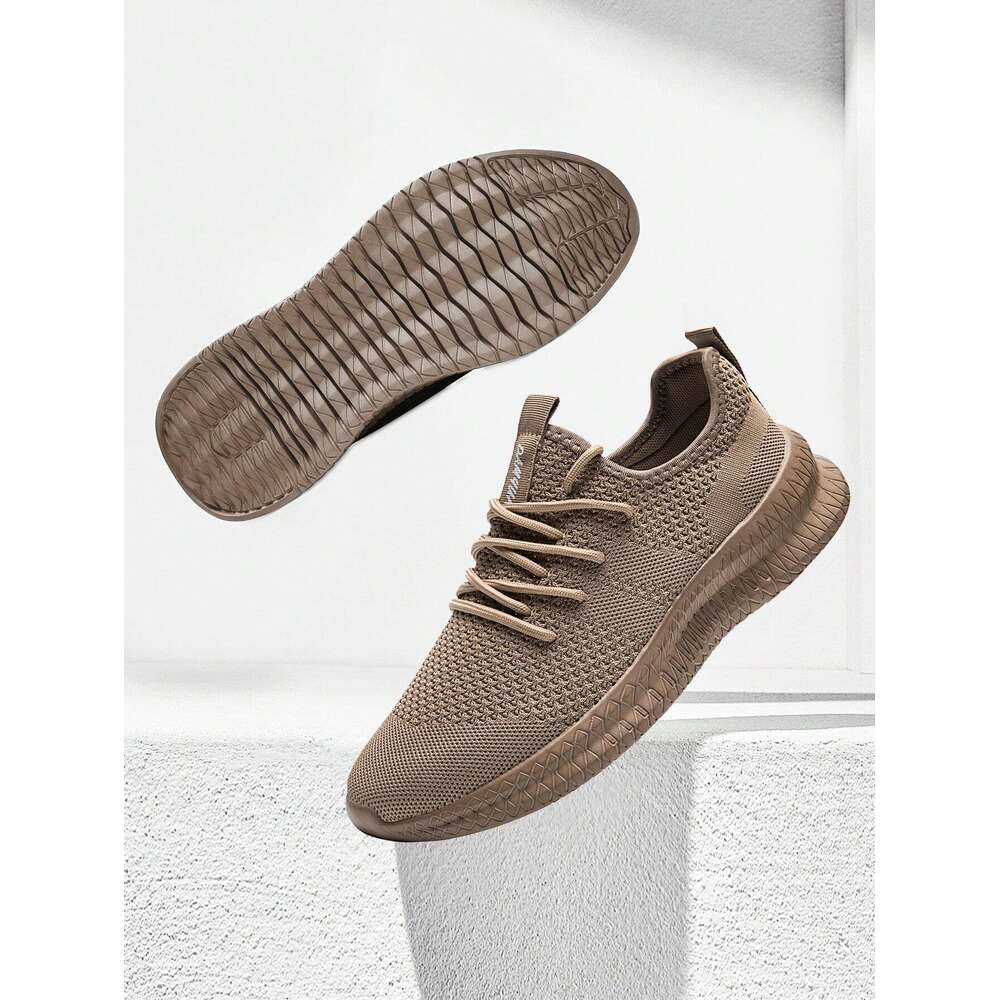 Men Footwear Fashionable Sneakers Comfortable Anti Slip Casual Outdoor Lightweight Running Mesh Breathable Walking Shoes Brown