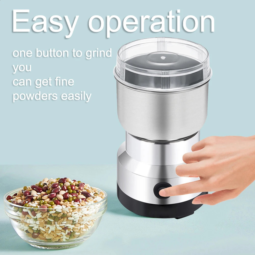 Multipurpose electric coffee bean grinding tool stainless steel grinder for seeds spices herbs nuts 240514