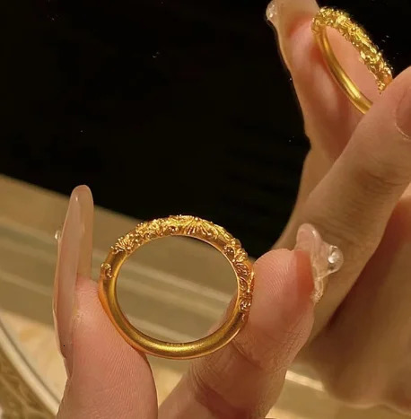 18k gold finger rings for women no demolding rings flower ring 240530