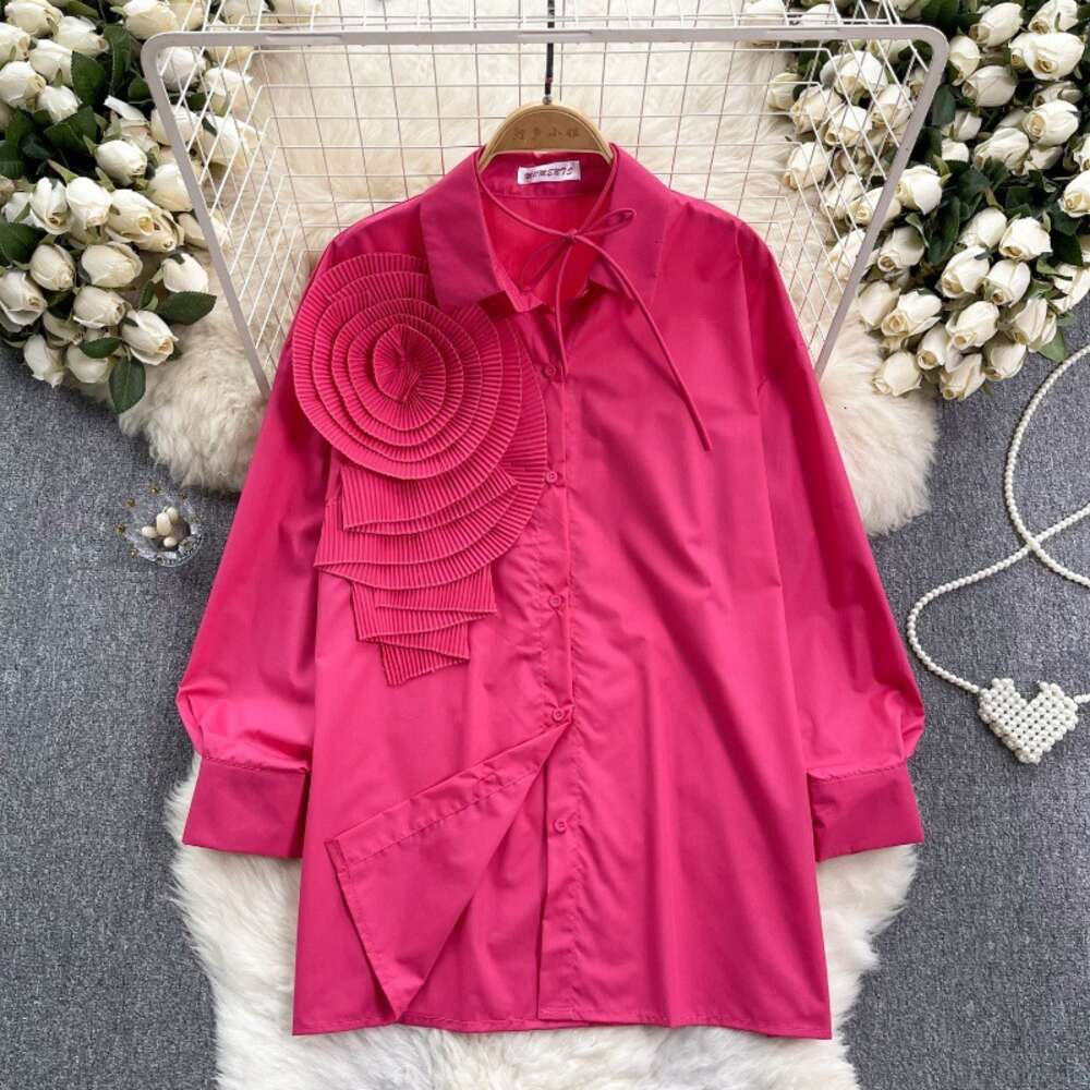 European style shirt womens design with pressure pleats threedimensionalf lowersl oosea nds limminge ffectr educinga geb ubbles leevet opo versizedw o