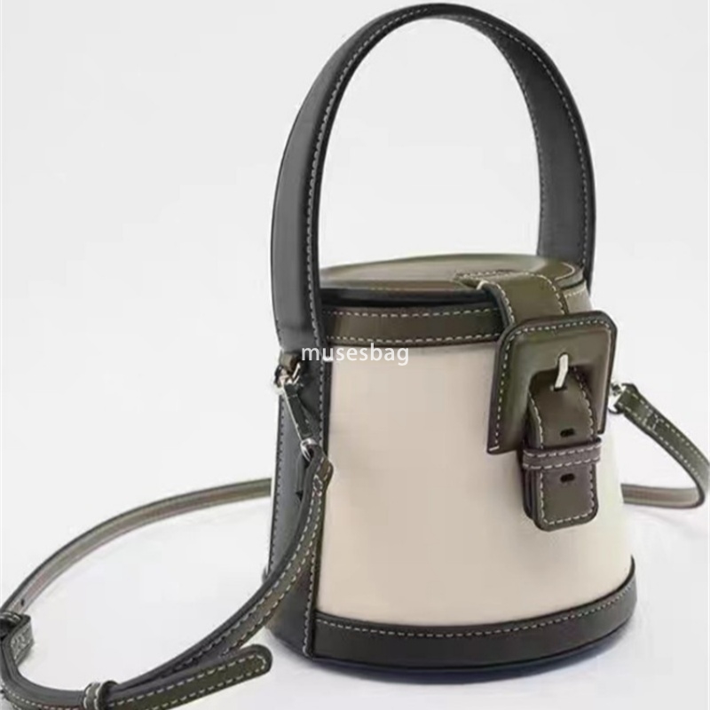 Advanced Fashion New Trendy Bucket Bag Leisure Hundred Towers Single Shoulder Contrast Color Handbag Crossbody Bag Contrast