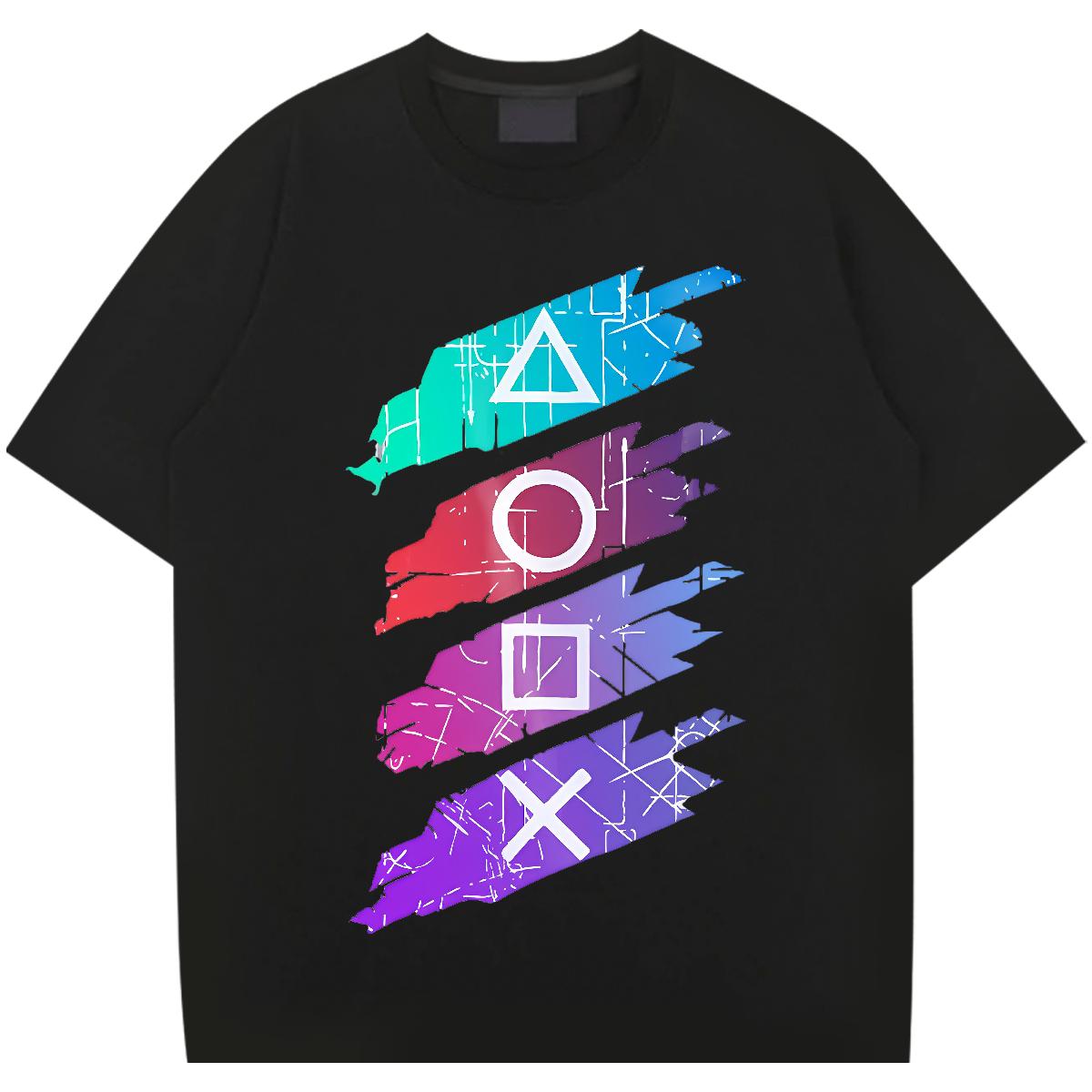 Loose Tshirts Round Neck Short Sleeve Anime Printing Street Men T Shirts White Plus Size Stylist Top Tees