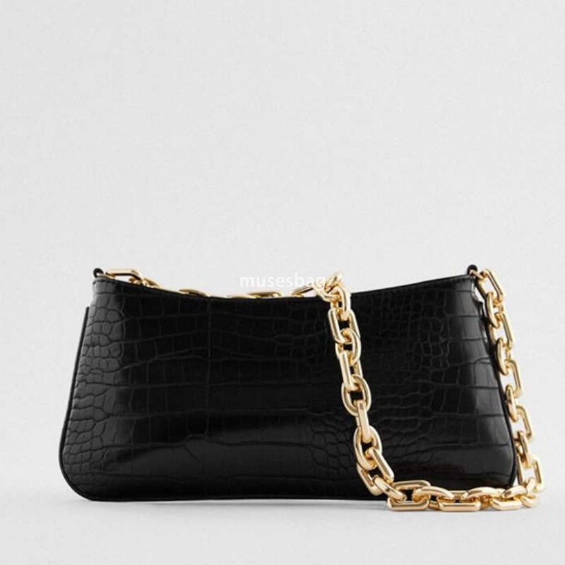 New High Quality Crocodile Pattern Underarm Bag with Advanced Touching Material Pattern Printed Chain Handheld Bag with One Shoulder Stick Bag