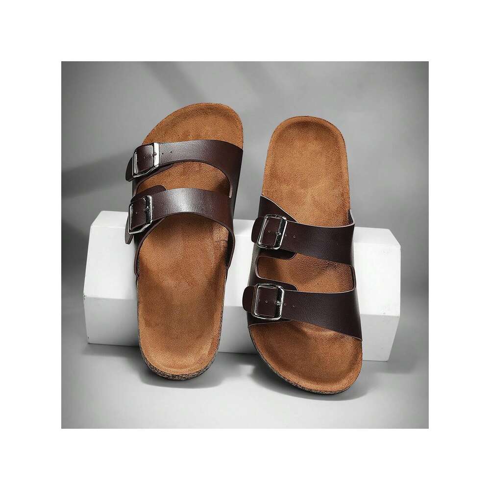 Buckle Flat Trendy Slippers Beach Style Unisex Outdoor Casual Open Toe Sandals For Summer Vacation Ddmysaturn