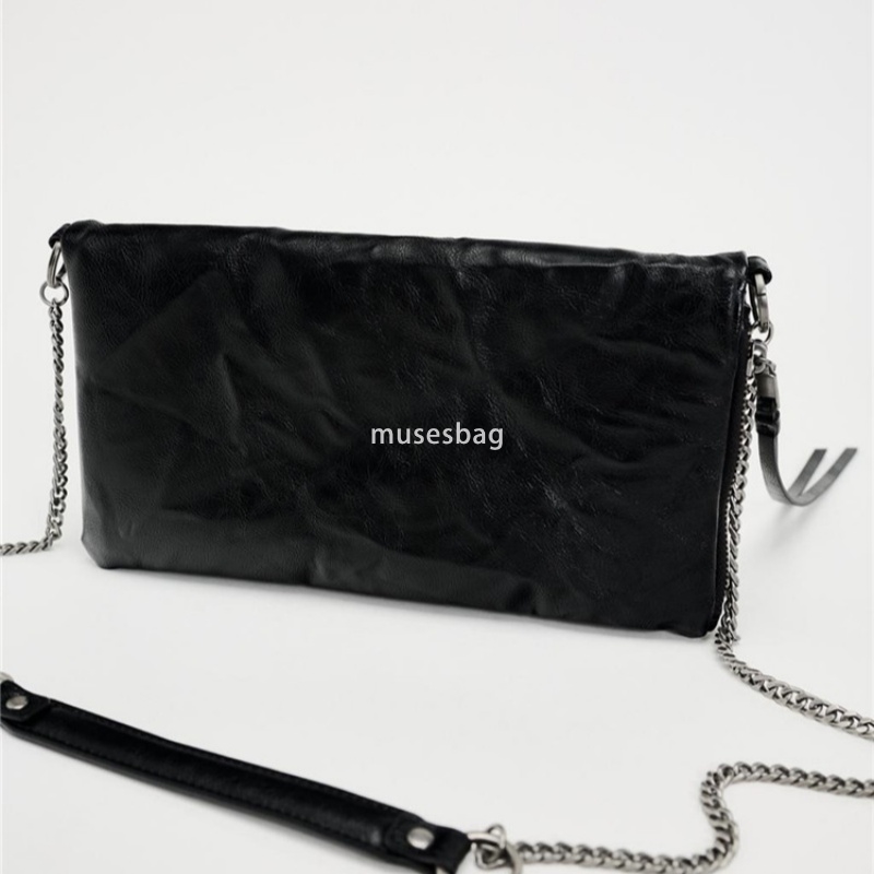 High quality and fashionable women's shoulder bag with new high-end tote bag black mini rock style wrinkle effect crossbody bag