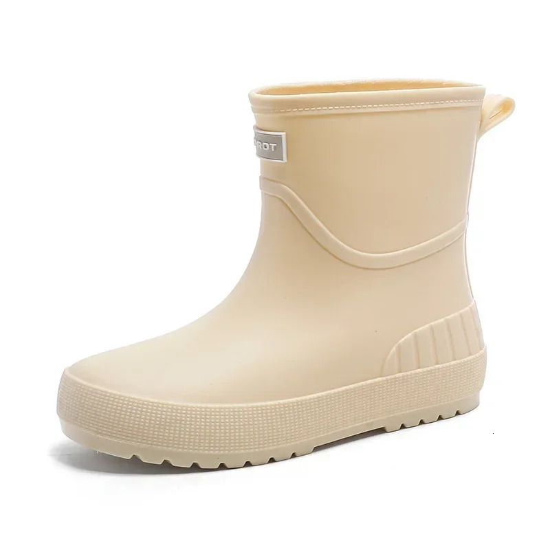 Women Rain Slip-On High Quality Water Waterproof Shoes Womens Rubber Rainboot Garden Galoshes Non-Slip Boots 240606