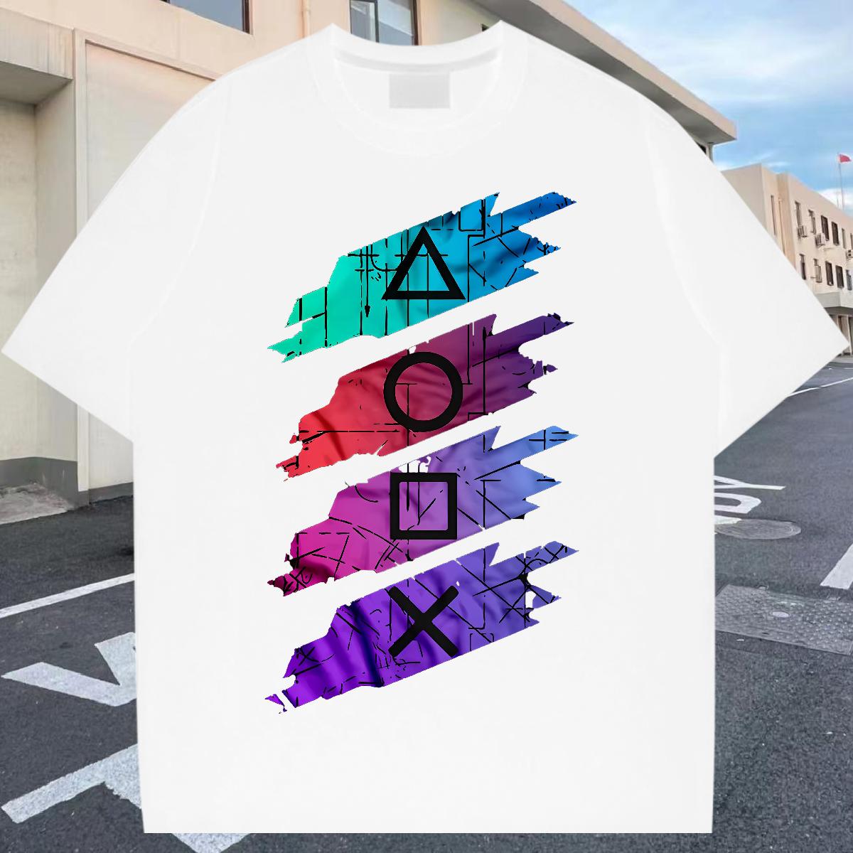 2024 T shirt Skull High Street Hip Hop Tshirts Cotton Breathable Short Sleeve High Quality