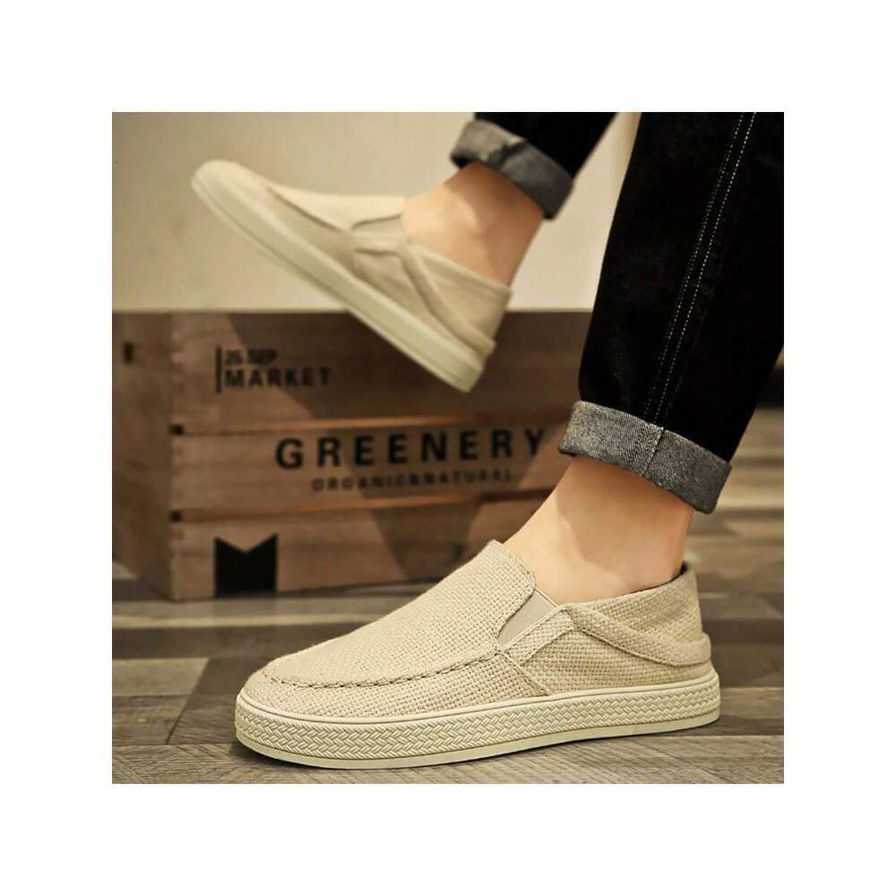 Ddmyoutdoor Men Fashionable Casual Sports Shoes Breathable Canvas Loafers Summer