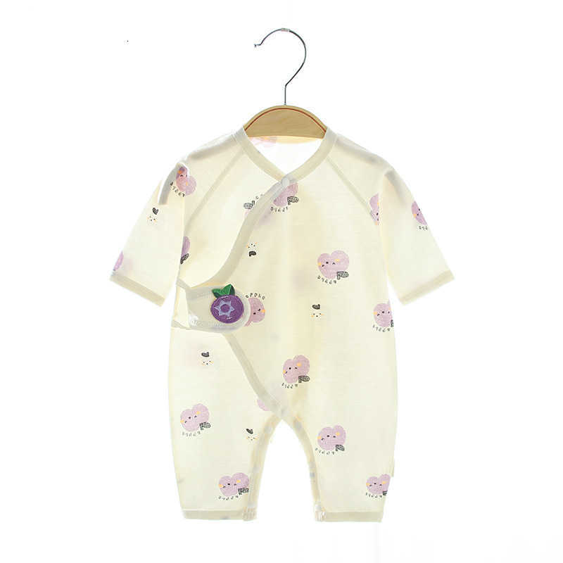 Baby Jumpsuits 2024 Summer New Newborn Class A Pure Cotton Boneless Bodyback Climbing Clothes for Infants Young Children Butterfly Clothes Thin Style