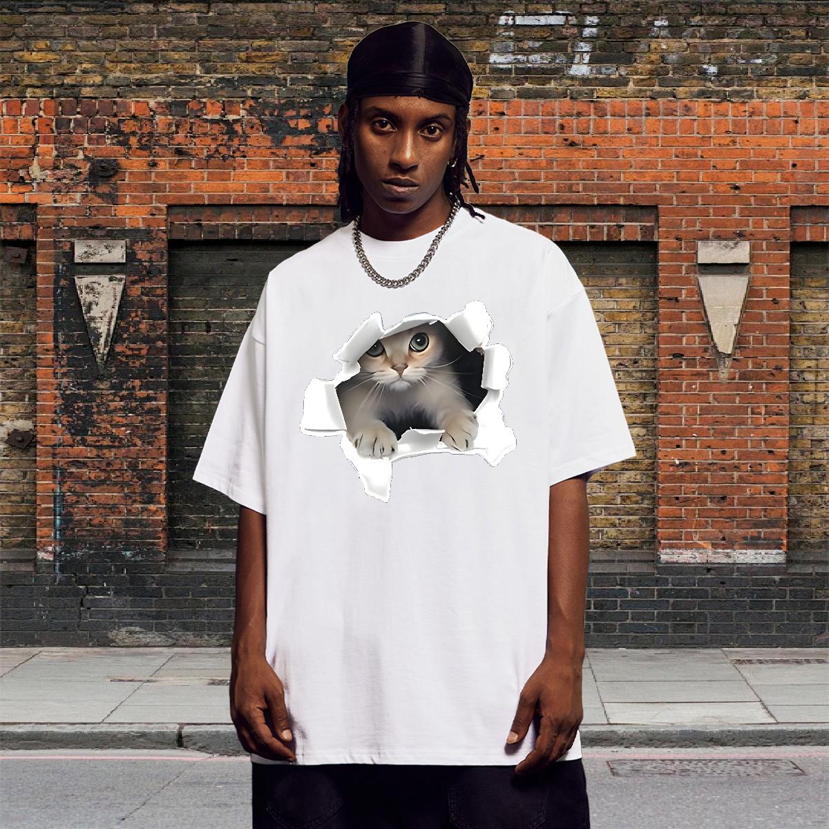 2024 DIY T shirt Black White Street wear Hip Hop Tshirts Cotton O Neck Short Sleeves Brand