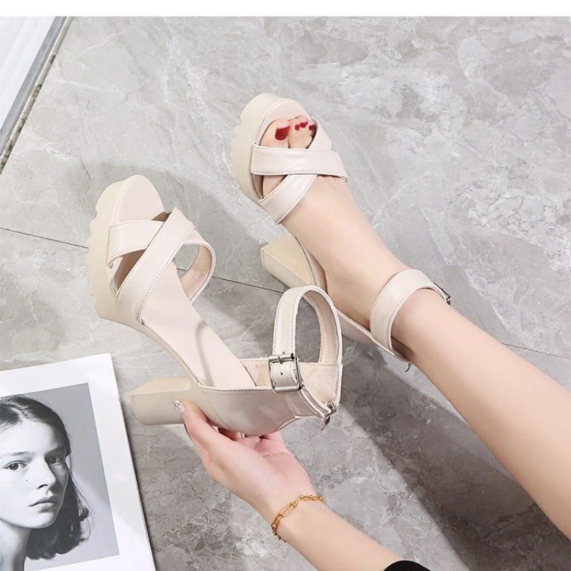 Women Fish Mouth Platform High Heels Wedges Buckle Slope Sandals Women Shoes Woman Platform High Heels Sandals High Heels 240528