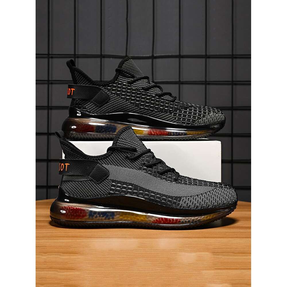 Lace Men S Up Letter Printed Running Shoes Round Toe Athletic Outdoor Material Sneakers Ddmysaturn