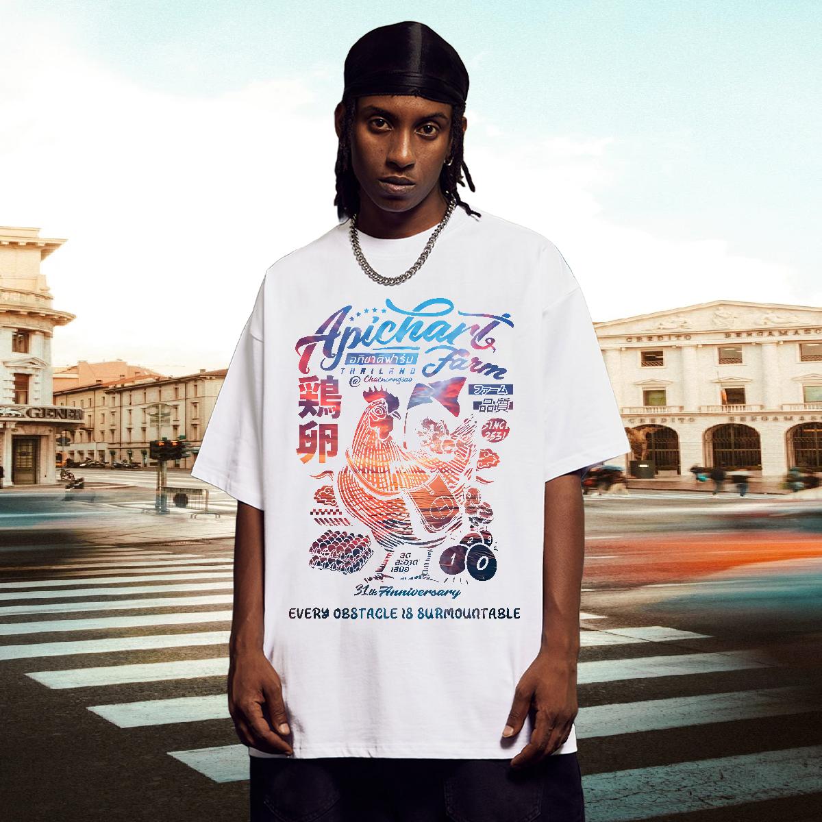 DIY Man T Shirts Floral Print Sport Tshirts Cotton Breathable Short Sleeve Unisex