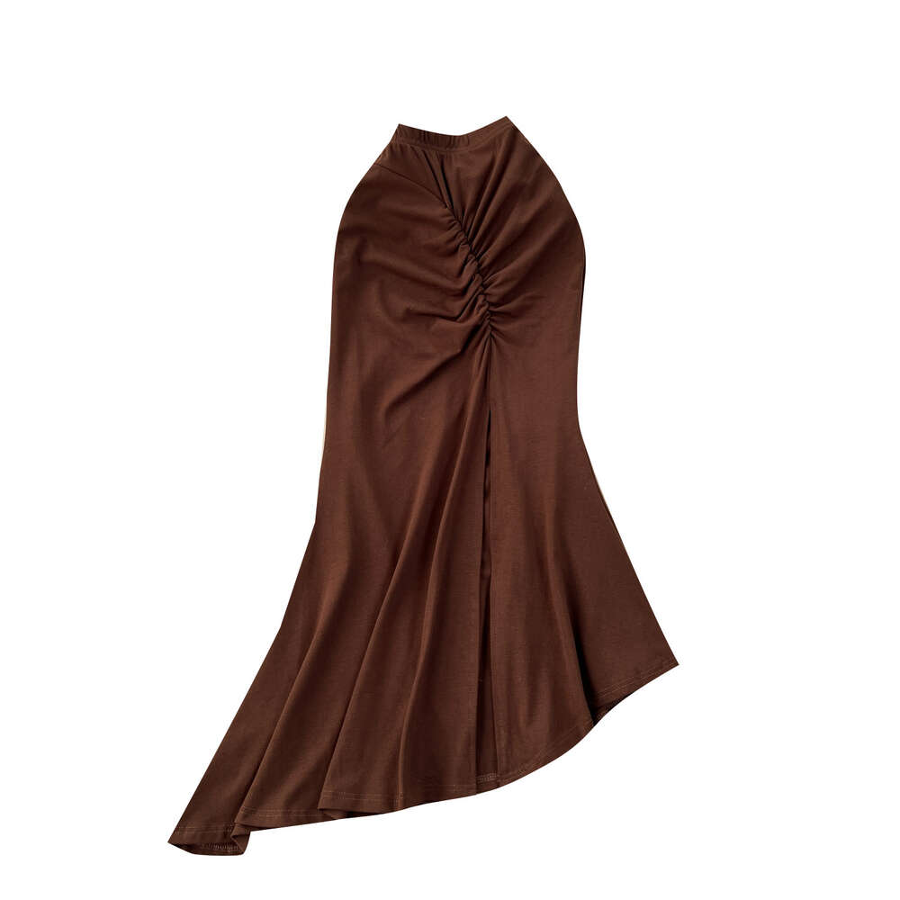 Feng 2024 Spring/Summer New Design Sense Slim Fit Skirt for Womens Unique Folded Irregular Wrapped Hip Fishtail Skirt