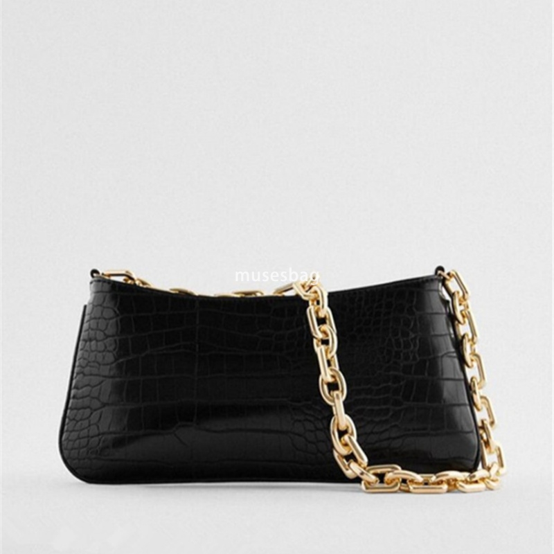 New High Quality Crocodile Pattern Underarm Bag with Advanced Touching Material Pattern Printed Chain Handheld Bag with One Shoulder Stick Bag