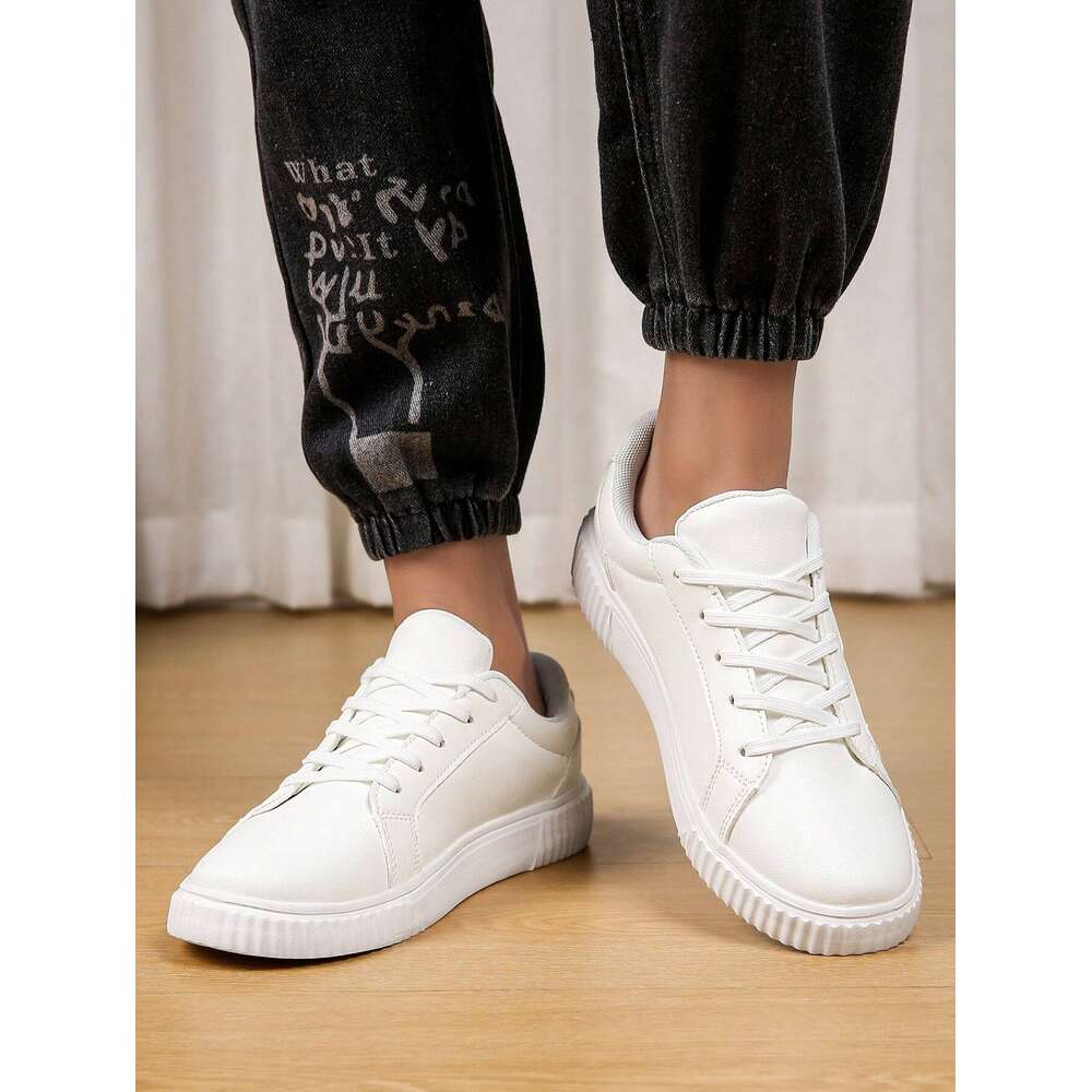 Sports Men Casual Lace Up With Soft Bottom Flat Low Cut Walking Shoes Round Toe Versatile Skateboarding Ddmysaturn