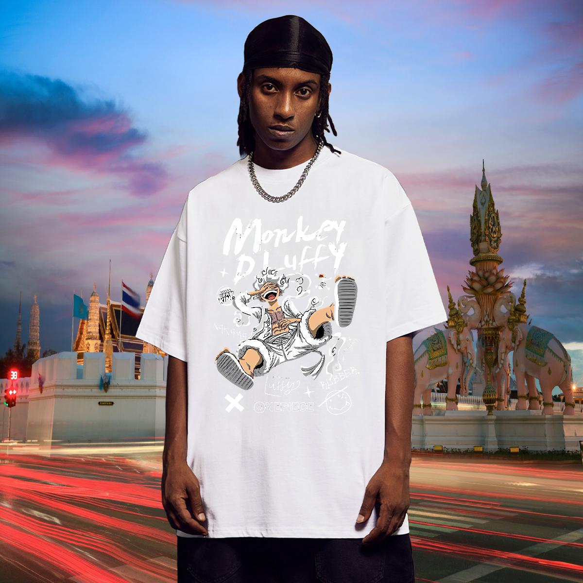 DIY T-Shirts for Men Cartoon Print Sports Casual Men Clothes T-Shirt Cotton Breathable Short Sleeve Loose