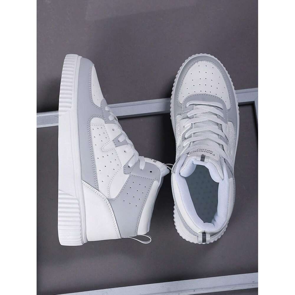 Men Casual Sneakers, Lace Up Soft Sole Flat Comfortable Skate For Men, Lightweight High-Top Daily Shoes