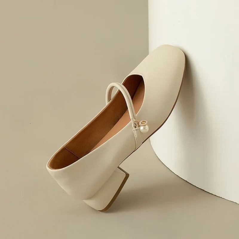Womens Pumps Square Toe Mary Jane Shoes Simple Elegant Female Dress Shoes Autumn Soft Sole Casual Ladies Single Shoes 240606