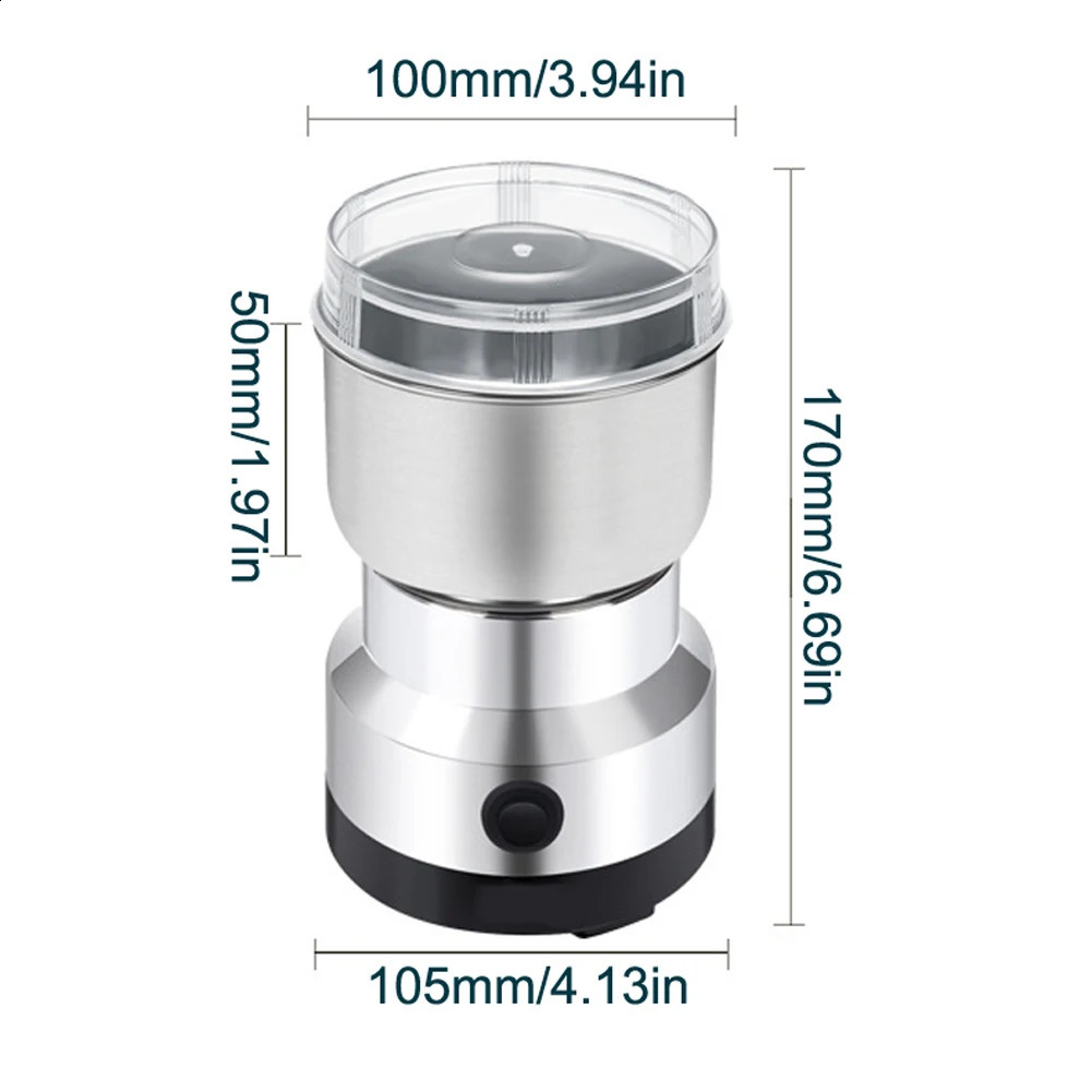 Multipurpose electric coffee bean grinding tool stainless steel grinder for seeds spices herbs nuts 240514