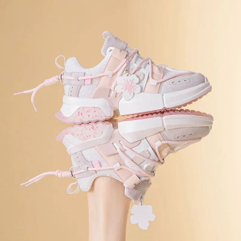 Spring cherry blossom shoes Pink Old Dad Shoes Womens original Minority Sen Department of thick bottom Casual Shoes 240606