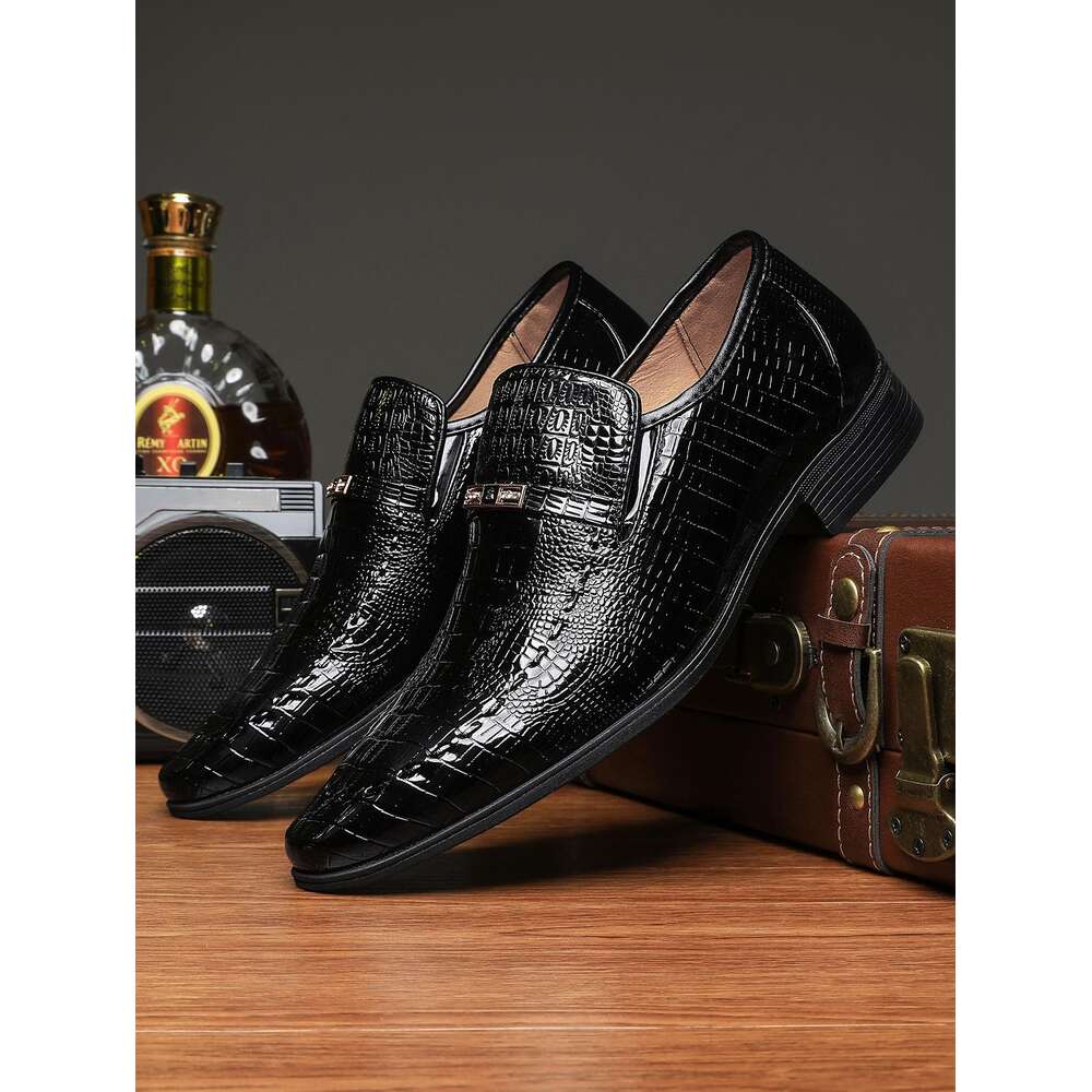 Crocodile Emed Men Shoes Business Black Dress Loafers For Work Ddmysaturn