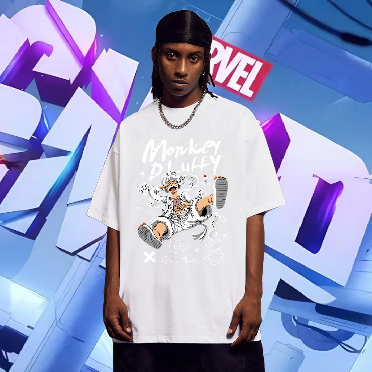 2024 DIY Mens T Shirts Anime Print Sports Casual Mens Tshirts Cotton Breathable Soft Cool