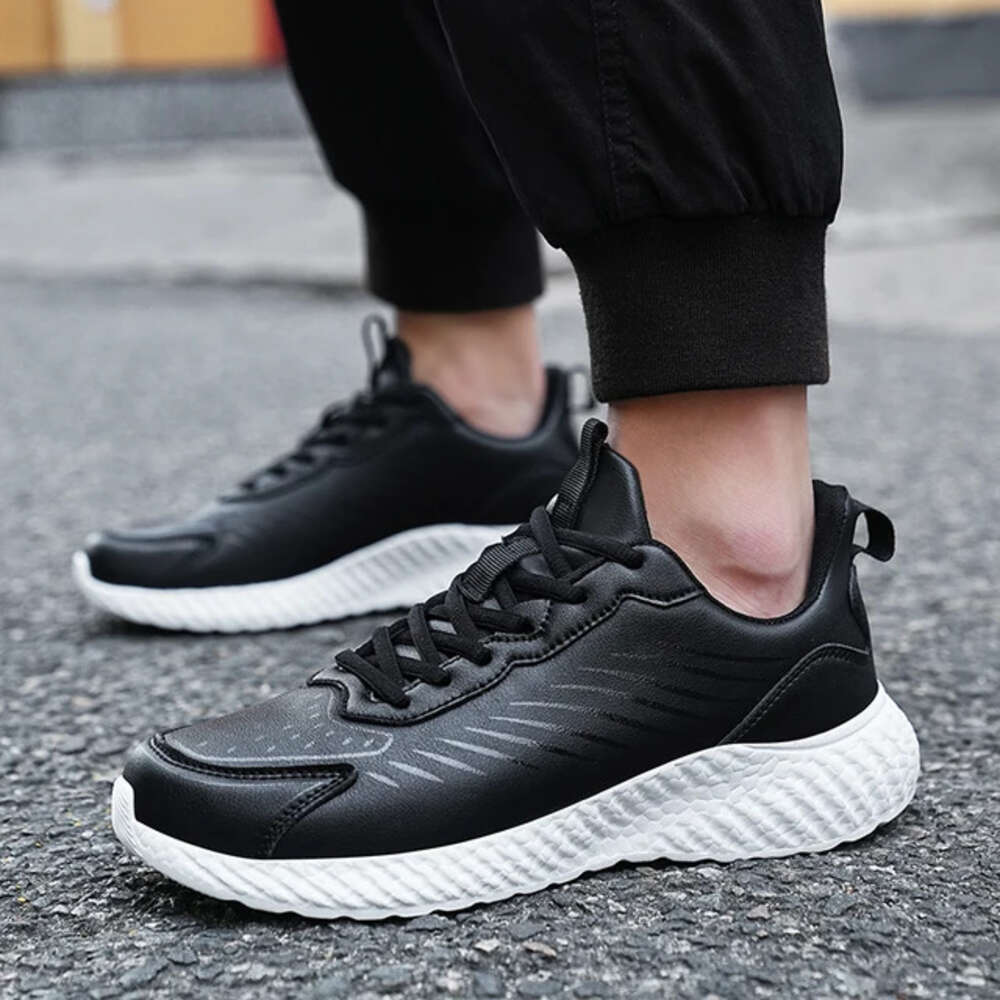 Ddmysports Leather Running Athletic Sport Lace Up Outdoor Sneakers Lightweight Men Gym Shoes Tenis Mascuo Esportivo OUTDOOR