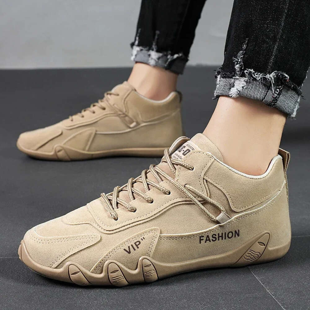 For Men Ankle Spring Man Casual Sneakers Non Slip Khaki Work Mens Shoe Short Boots Loafers Lace Up Zapatillas Hombre Ddmysaturn