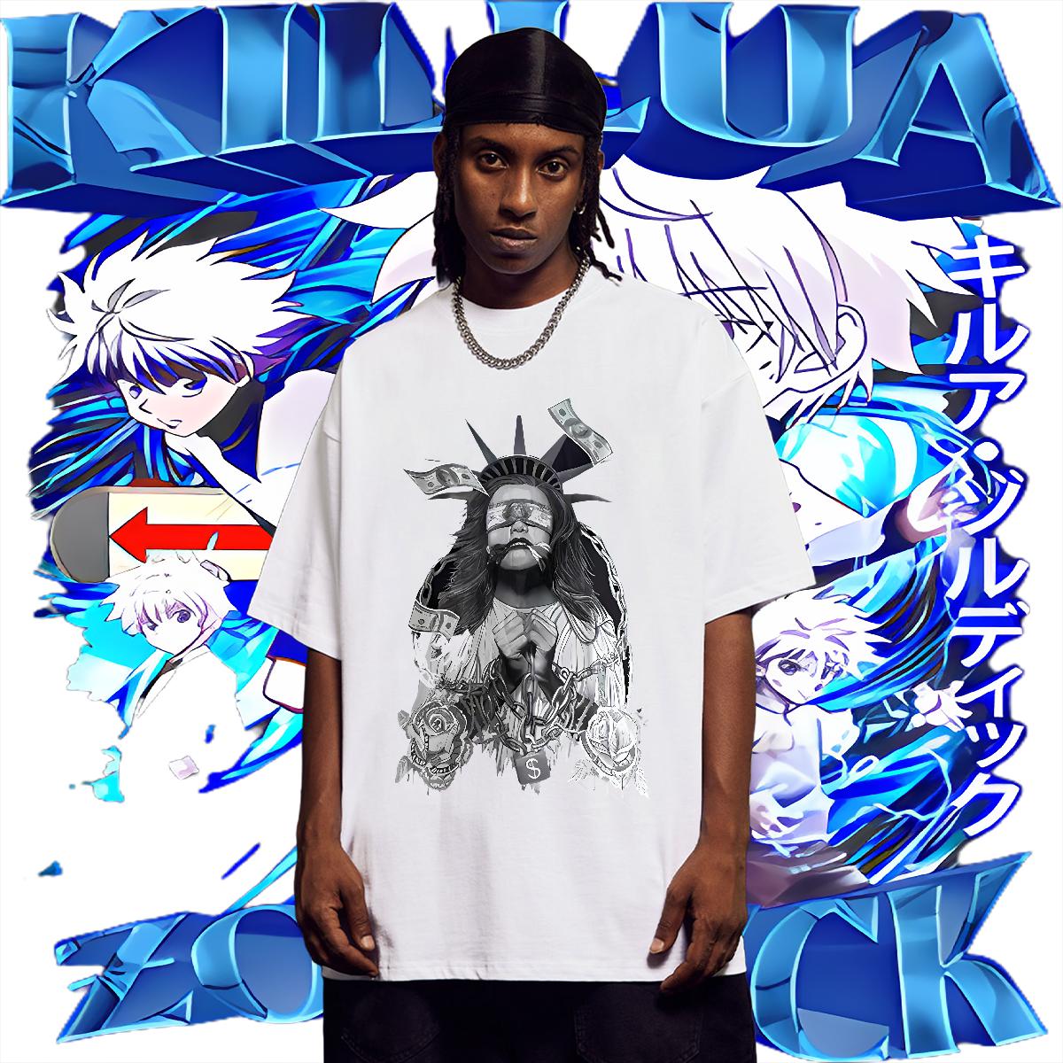 New T Shirt For Man Cotton Breathable Short Sleeve Anime Printing Street Couples T Shirts Oversized Comfortable Clothes