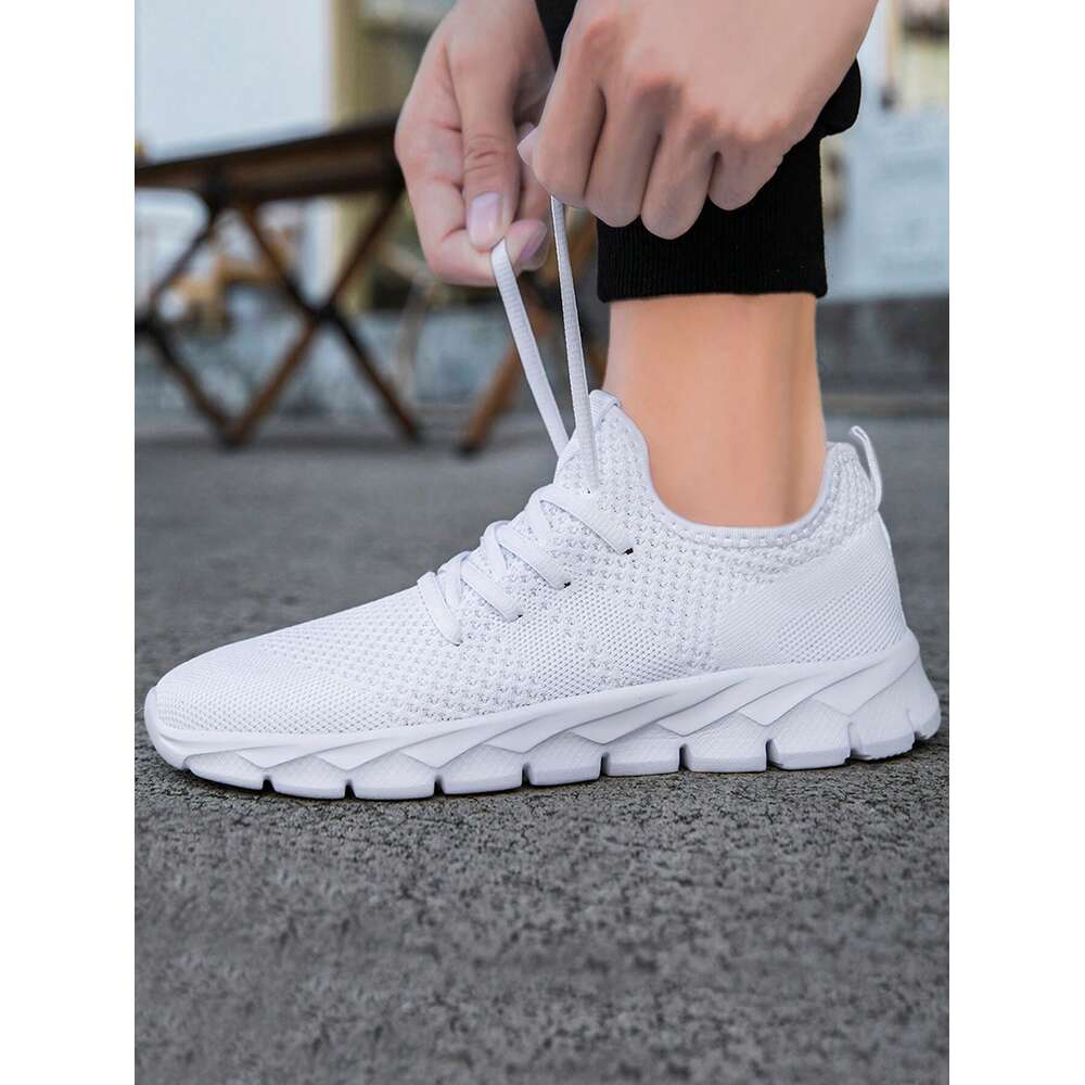Gym For Men Tennis Athletic Mesh Fashion Sneakers Lightweight Sports Workout Running Casual Shoes Comfortable Footwear Trainers White Ddmymonkey
