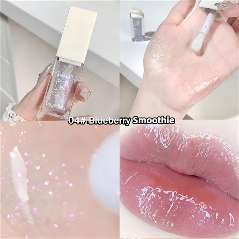 Crystal Jelly Oil Transparent Non-sticky Moisturizing Glitter Plumper Glossy Fades Lip Lines Lips Care Makeup Cosmetics