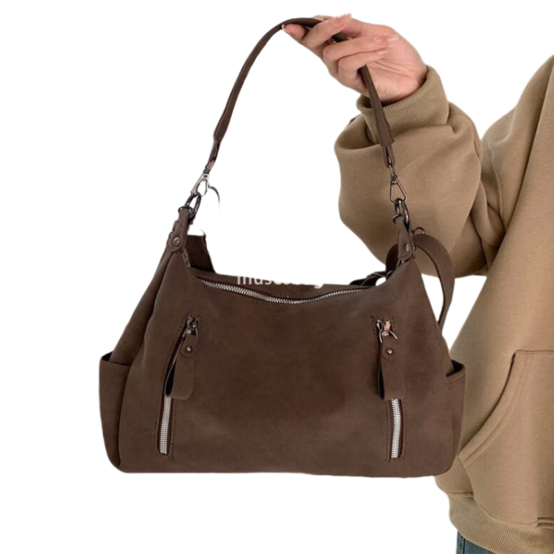 High quality women's Maillard retro large capacity bag women's high-end fashion tote bag casual classic texture portable commuting bag